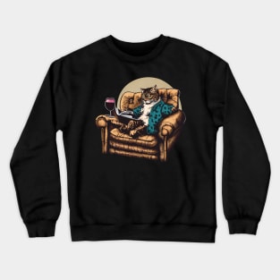 Cat sitting on the sofa Crewneck Sweatshirt